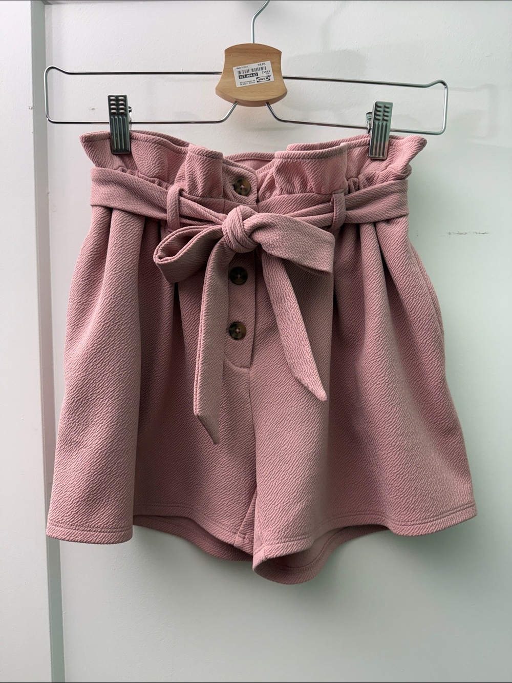 Bar III EUC paperbag tie-waist high-rise shorts with pockets
